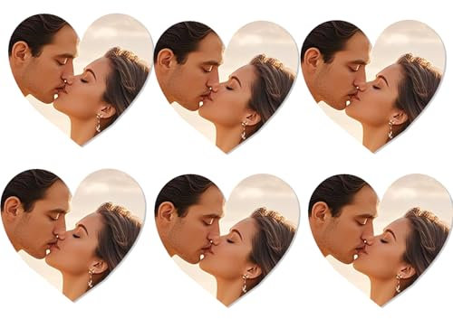 Iirlvior 6 Großer Magnet mit individuellem Fotodruck, Foto-Kühlschrankmagnete für Zuhause, Büro, Küche, Schule, Schließfachmagnete, Geschenke zum Valentinstag und Jahrestag – Herz, 9.5 * 5.5cm