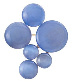 Brosche 1 Stück Runde Opal Brosche Damen Bekleidung Accessoire Anstecknadel Corsage Blau