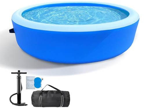 Aufblasbarer oberirdischer Familienpool mit Pumpe, 2 m, schnelle Einrichtung für Hinterhof, Outdoor, Indoor und Garten (2,4 m x 61 cm)