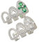 2pcs Vintage DREI Hohl Full CZ Stein Zähne Kappen Für Frauen Männer Mode Blume Zirkon Charme Zahn Grills Schmuck Cosplay,Silber