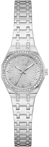 Guess Women's Pixie Silver Watch 25 mm with Stainless Steel Strap & 3 Bar Water Protection - GW0931L1