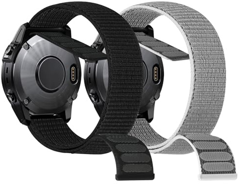 YONGBB 22mm Quick Fit Nylon Armband Kompatibel mit Garmin Fenix 8 47mm/Fenix 7/Fenix 6/Fenix 5, Verstellbares Sportarmband für Quatix 8 47mm/Epix Pro, Approach S62/S60 Damen Herren