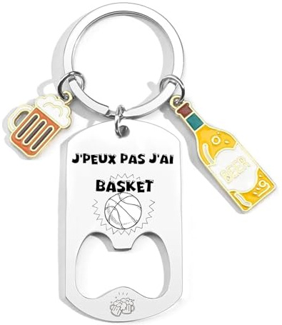 KJKJKJ Porte-clés Personnalisé,Coach Porteclef Décapsuleur Cadeau Original pour Fan de Sport,Personnalisé pour Basket Chasseur Football Golfeur Motard Pêcheur Cycliste Rugby Saxophone Cadeau