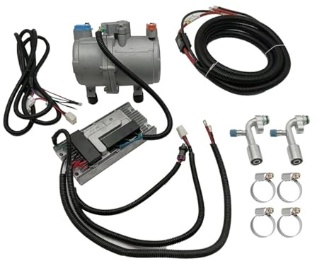 Compresseur de climatisation électrique 12 V/24 V avec panneau de commande for voiture, camion, bus, bateau et tracteur.