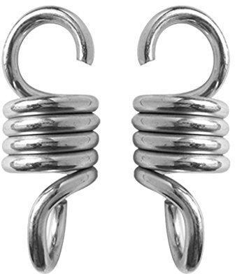 MagiDeal Hängematte Hängesessel Befestigungsmaterial Schwingfeder, Stahlfeder, Aufhängefeder mit Haken und Öse, Hängestühle, 2 Stück