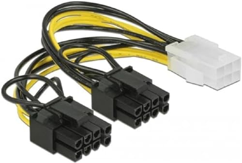 DELOCK Stromkabel 6Pin PCIe -> 2 x 8Pin PCIe Bu/St 0.15m