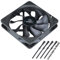Akasa 120mm Viper Black Fan, PWM Case Fan, HDB Long Lifespan Bearing, Anti-Vibration Rubber Mounts Included, High Airflow S-FLOW Fan for Heatsink, CPU cooling and Ventilation, AK-FN065