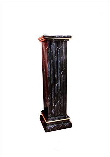 Antikes Wohndesign Griechische Blumensäule Blumenständer Podest Marmor Schwarz GoldHöhe: 84