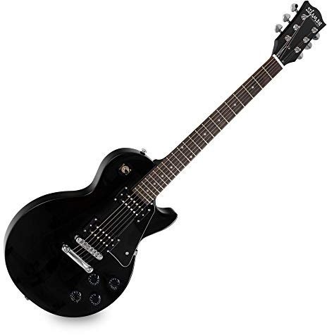 Shaman Element Series SCX-100B - E-Gitarre in Single Cut-Bauweise - geleimter Hals aus Mahagoni - Macassar-Griffbrett - schwarz