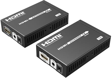 PremiumCord 4K HDMI Extender bis zu 70m über Patchkabel Cat5e / Cat6, HDBaseT, Metallgehäuse, Kompatibel mit 4K 2160p UHD, Full HD 1080p, 3D, Dolby-True HD