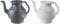 Mayaka786 Lota ou Bodna - Lot de 2 carafes de toilette (gris et blanc)