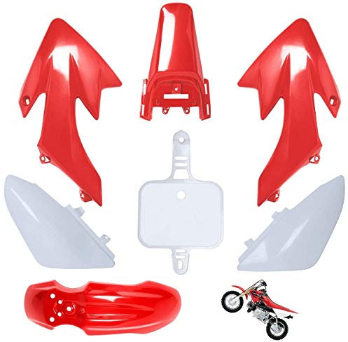 Lucky Seven CRF50 Kunststoff-Kit, rot, XR50 Kunststoff-Kit, CRF50 Kunststoff-Kit, kompatibel mit Honda XR 50 CRF 50 SDG SSR 107 110 125 Pit Dirt Bike M PS03 rot