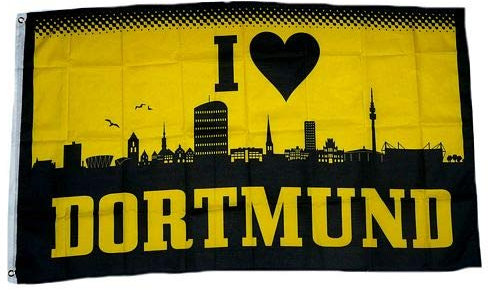 Fahne/Flagge I Love Dortmund 150 x 250 cm