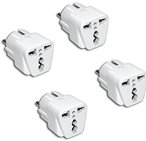 HeyNana - 4 pezzi Adattatore da spina cinese o americana a presa europea - Spagnolo - Schuko con presa di terra