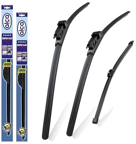 alca Germany Set of 3 Windscreen Wiper Blades Super Flat Front Rear 2626PT11V Fits Seat Leon 2009-2012 ASF2626PT11V