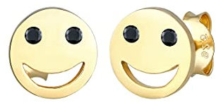 Elli Ohrringe Damen Ohrstecker mit Smiling Face und Zirkonia Steinen in 925 Sterling Silber