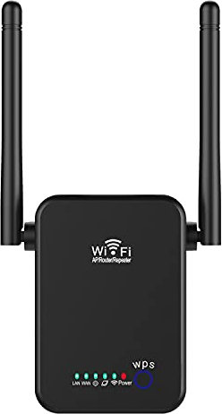 VABOO Ripetitore WiFi, WiFi Range Extender 2.4GHz Wireless Ripetitore 300Mbps Portatile Extender Wireless Ripetitore, 2 Antenne, WPS, modalità Repeater/Router/AP, per Tutti Router