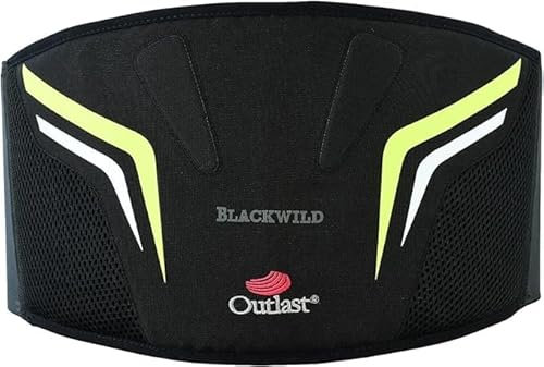 BLACKWILD Nierengurt Motorrad, Schwarz, Nierengurt Motorrad Herren und Damen | Outlast® Nierengurt mit Temperaturkontrolle | Wärmender Lendenwirbelstütze Gürtel (S)