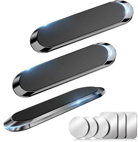 Qianyou 3 Pack Soporte Magnético para Teléfono Móvil para Coche, 360 Soporte Móvil Coche Iman Salpicadero Coche Accesorios Coche Movil para iPhone 13 12 11 XR XS MAX 8 Plus 7(Negro+Negro+Negro)