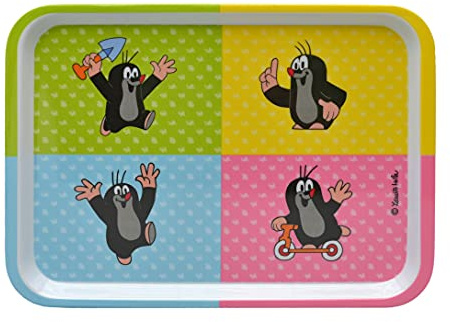 Kinder Aktivität Plastikschalen Organizer Tablett Serviertablett für Kunsthandwerk Original Der Kleine Maulwurf 28x20 cm, Mehrfarbig, für Kinder