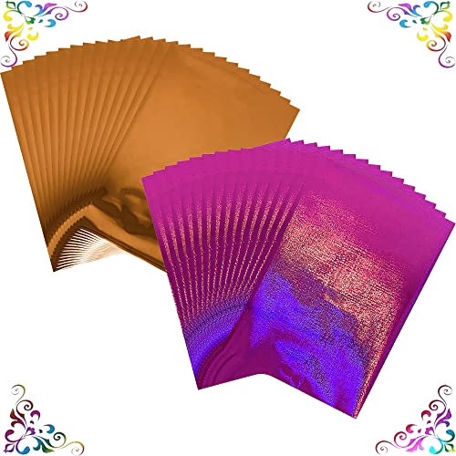 100 Stück Tonerfolie für Kartenherstellung 29x20,1cm Transferfolienpapier für Circut Folie Transfer Folie Rolle Toner Reaktive Folienfolie von Laserdrucker & Laminator geprägte Metallfolie Papierbögen