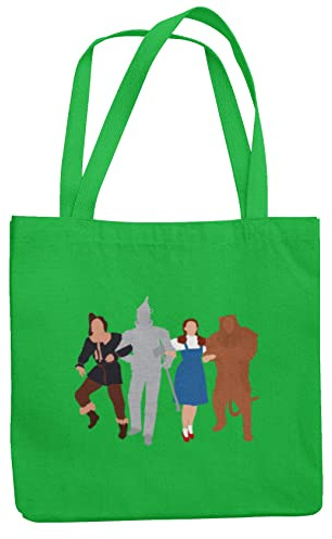 rainUP Musik-Filmtasche, Tote Bag, hergestellt aus 100 % Bio-Baumwolle, Shopper-Tasche aus Bio-Baumwolle, Original-Stoffbeutel, wiederverwendbare Taschen, Baumwolle., Wizard Of Oz, 37 x 41 cm