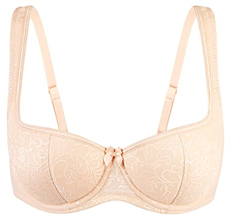 DotVol Balconette Sujetador Encaje con Aros Push up con Tirantes Anchos | Aro de alambre inferior acolchado fino con forro, sujetador tirolesa push-up, Oktoberfest, Demi, suave, cómodo, para mujer