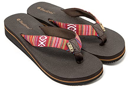 BRASILERAS Tongs Femme Antidérapantes Confortables Chaussures de Plage/Piscine/urbaines Rouge 37 EU