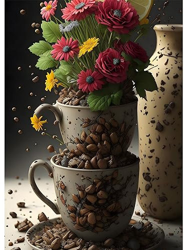 DOMROM Diamond Painting für Erwachsene, Blumen Diamant Painting Kits Bilder, 5D Flowers Diamant Malerei DIY Diamond Painting Set für Home Wand Decoration 30x40cm