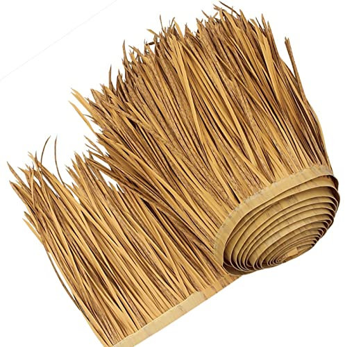Künstliches Palmen Dächer Blätter Strohdach Matten, Palmgras Strohrolle Palmschindel, Thatched Dach Duck Blind Grass Kunststoff PE für Garten Pavillons Hausdekoration, Terrassenschirmabdeckung ( Color