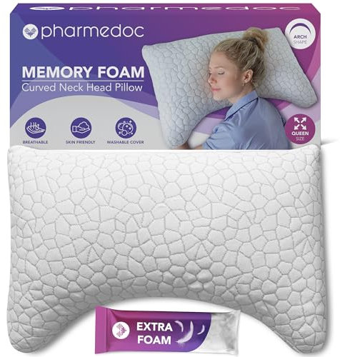 PharMeDoc Kopfkissen - Nackenstützkissen - Memory Foam Kissen, Komfortables Schlafkissen für den Nacken