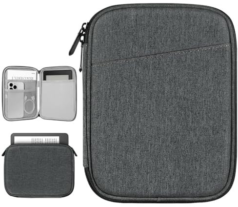 Vinabilia 6-7 Zoll Sleeve Tasche Hülle für 7 Der Neue Kindle Paperwhite und Kindle Colorsoft Signature Edition, 6 Kindle 11. Gen, 6,8 Kindle Paperwhite, Kindle Oasis E-Reader, Dunkel Grau