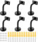 FWEEK Lot de 6 Supports Main Courante en Acier Inoxydable, Main Supports de Main Courante D'Escalier, 60 X 80 mm, Supports de Rampe pour Mur IntéRieur, Rampe D'Escalier, Couloir - Noir