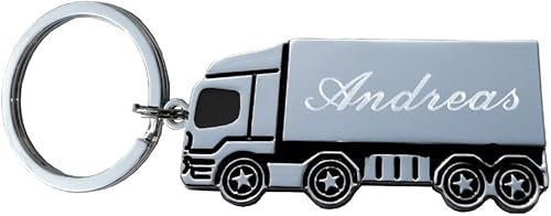 Hochglanz metall Schlüsselanhänger Truck/LKW mit Gravur
