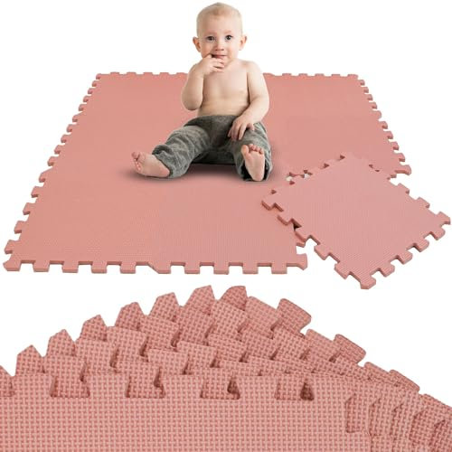 LittleTom 9 Pièces Tapis de Sol Bébé dès Le Premier Mois - 30x30 cm Dalles en Mousse EVA - Surface de Jeu Douce pour l'Éveil - Carrés Puzzle Antidérapants - Revêtement pour la Chambre des Petits