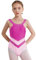 Agoky Mädchen Ärmellos Turnanzug Kinder Gymnastikanzug Farbblock Streifen Tanzbody Mesh Spleiß Eiskunstlauf Anzug Klassisch Leotard Hot Pink C 134-140