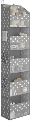 GRANNY SAYS 5-Shelf Over-The-Door Storage Organizer, Pack of 1 for Bedroom Baby Room, Hanging Pockets With Star Pattern