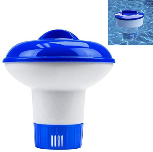 Mini distributeur de produits chimiques flottants pour spa - Tablette flottante pour tablettes de 2,5 cm - Idéal pour spa, jacuzzi, fontaine, piscine hors sol gonflable (bleu)