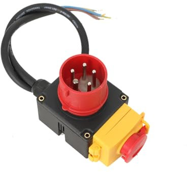 NICCOO Schalter Stecker mit CEE-Stecker 400V für Holzspalter, Holzspalter Schalter-Stecker Sicherheitsschalter, 400mm Kabellänge