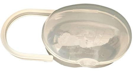 Bmdjdq Schnuller-Etui, Schnuller-Behälterhalter, transparentes Schnuller-Etui mit tragbarem Griff, staubdichter Schutz, schützt Schnuller vor Verunreinigungen, weiß, gelb, blau, für Reisen, Einkaufen