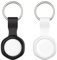 Air Tag Tracker with Waterproof Case-2 Pack White (White & Black Case), Key Finder Works with Apple Find My(iOS only), Smart GPS Tag for Luggage, Bags, Pets-Replacement Battery, Bluetooth Locator
