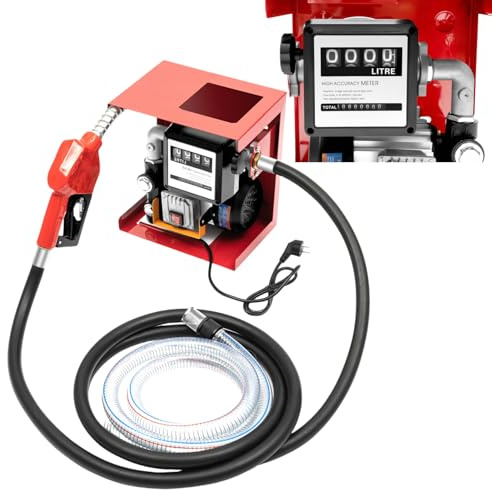 WSIKGHU Dieselpumpe 230V Selbstansaugend 550W Heizölpumpe Ölabsaugpumpe, 60L/Min Professionelle Dieselpumpe Selbstansaugend Ölpumpe mit Automatik Pistole ＆ 4+2m Schlauch, Zählwerk