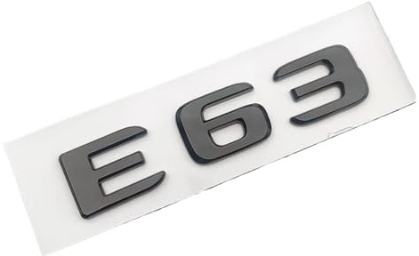 NBCNZCTSAS 3D ABS glänzend schwarz Chrom Buchstaben for Auto Kofferraum E63 Emblem Abzeichen Logo passend for Mercedes E63 AMG W212 W213 Aufkleber Zubehör(Glossy Black)