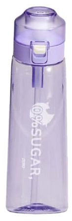 Air Bottiglia d'acqua, Senza BPA Borracce con 7 Cialde Aromatiche Cialde Aromi Frutta Profumate Borraccia Prova di Perdite 0% Calorie 0% zucchero Tazza d'acqua con Cannuccia per Fitness 650ML (6)