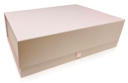 Thepaperbagstore Hellrosa Luxus-Magnet-Geschenkbox – Einfache Montage, magnetischer Verschluss/Deckel, Geschenkbox für Heiratsanträge – Geeignet für Hochzeiten, Brautpartys und mehr – 420x320x120mm
