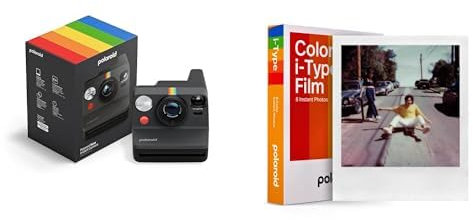 Polaroid - Now Gen3 - Instant Camera + Color Film Bundle (8 photos) - Black