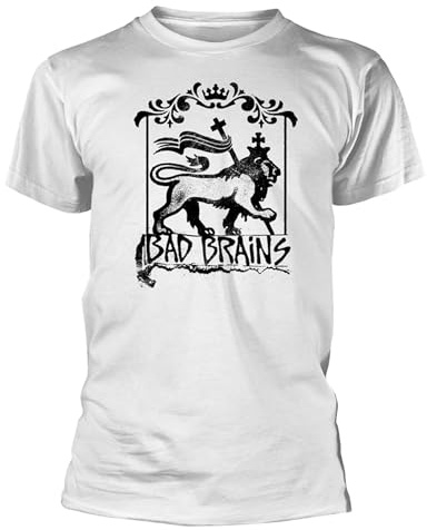 Bad Brains Unisex Adult Lion T-Shirt (M) (White)