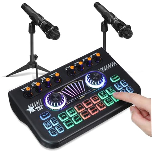 ifundom Scheda Audio Per Canto Attrezzatura Per Dj Attrezzatura Per Microfono Per Podcast Pacchetto Microfono Da Studio Kit Per Podcast Macchina