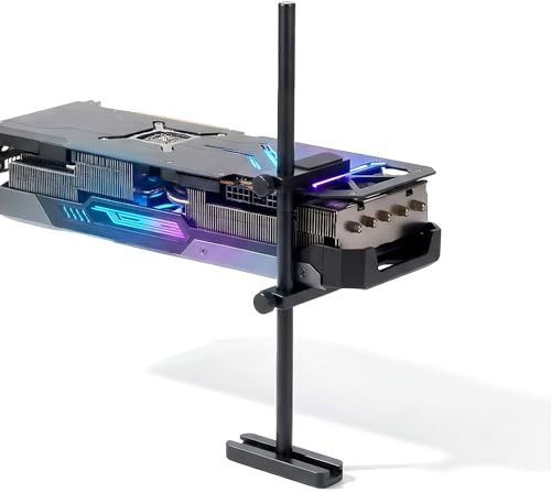 Grafikkarten Halterung GPU Halterung Aerospace Aluminium Grafikkarten Stütze Höhenverstellbare Grafikkartenhalter Video Karte Sag Halter Gleitschiene GPU Stütze (10mm-270mm Schwarz)