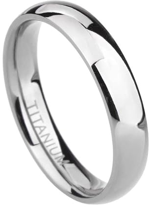 Grewod Titan Ring, Damen Herren 2mm/4mm/6mm/8mm Silber Poliert Hochzeitsringe Trauringe Eheringe Gr.47-72